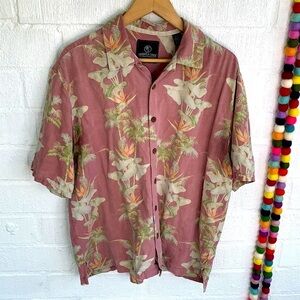 Jamacia Jaxx Silk Hawaiian Button Up Shirt sz L